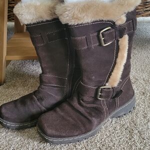 BareTraps Dark Brown Fur-Lined Winter Boots